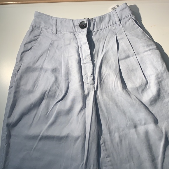 NEW ZARA PLEATED PANTS LIGHT BLUE - Picture 2 of 6